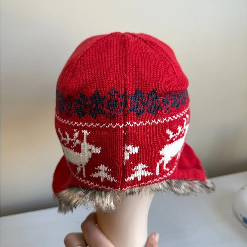 Janie & Jack Fair Isle Trapper Hat Faux Fur Sz 2-3T